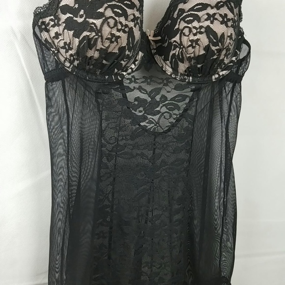 𝅺GILLIGAN & O'Malley Black Lace Babydoll I XS - Picture 2 of 5